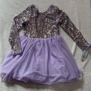 Girls' Long Sleeve Sequin Tulle Dress - Cat & Jack